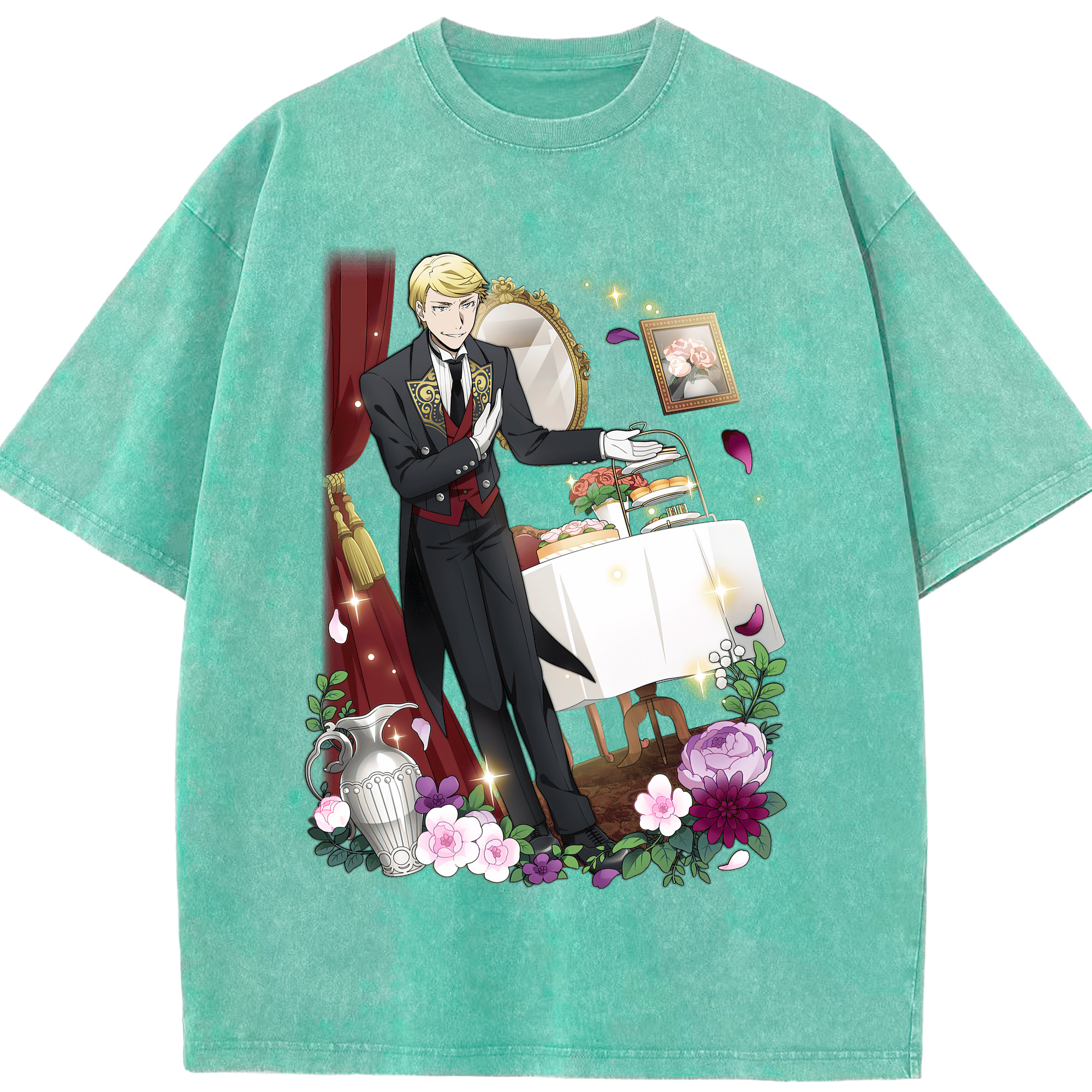 （画像用） 文豪ストレイドッグス Bungo Stray Dogs 綿100% ヴィンテージ風 半袖Tシャツ（フロントプリント）